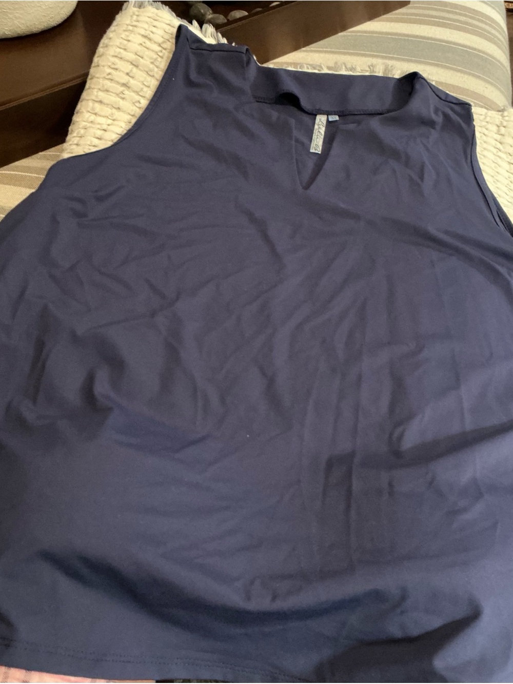 Lulu B Navy Sleeveless V-neck Top